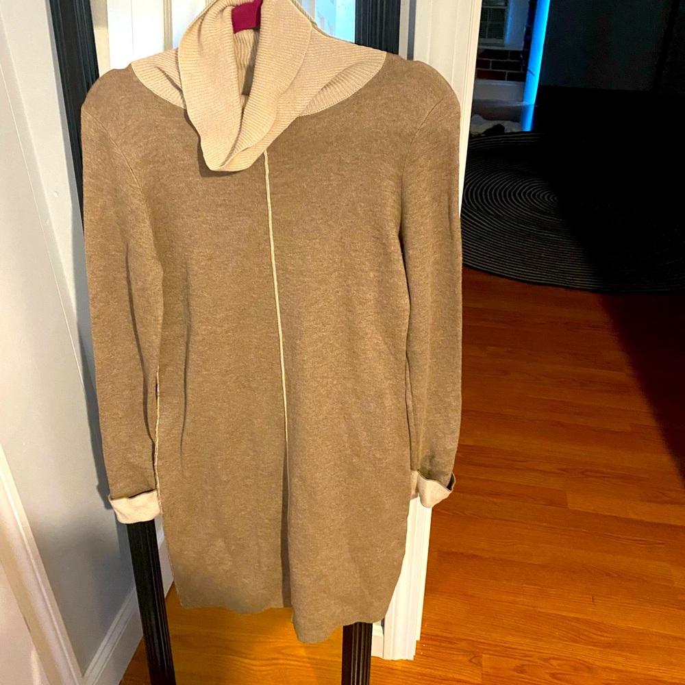 Super cute tan / camel sweater dress